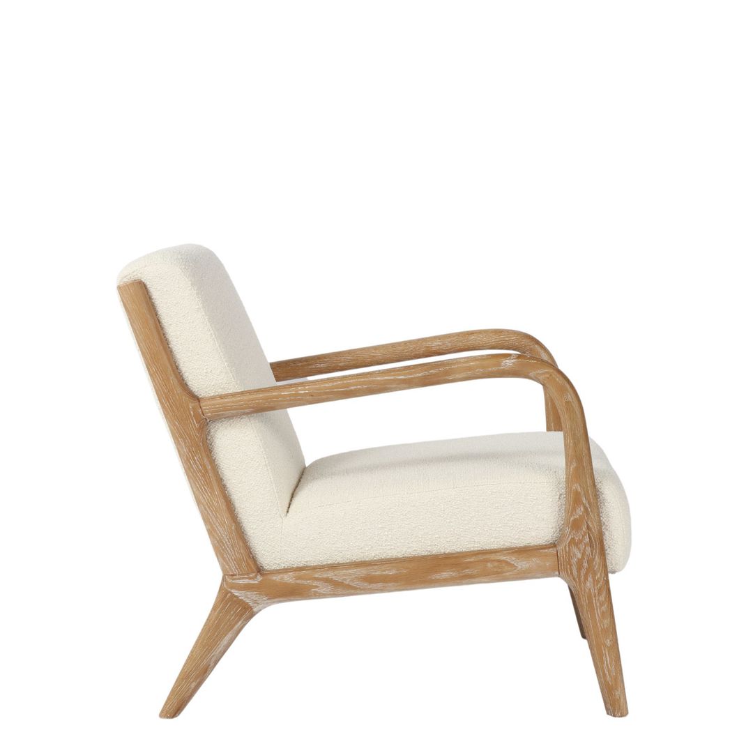 LUCA OCCASIONAL CHAIR FABRIC CREAM WITH WASHED OAK FRAME image 1